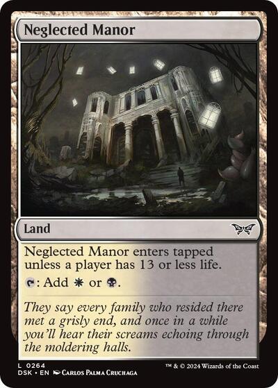 Neglected Manor (DSK) #264 Land (Lightly Played) Duskmourn: House of Horror Magic: The Gathering: 2024
