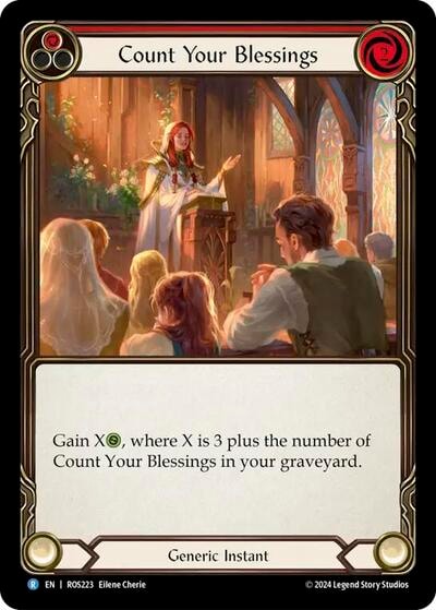 Count Your Blessings (Red) (ROS) #ROS223 Rare (Lightly Played) Rosetta Flesh and Blood TCG: 2024