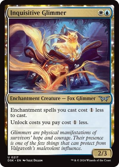 Inquisitive Glimmer (DSK) #217 Uncommon (Lightly Played) Duskmourn: House of Horror Magic: The Gathering: 2024