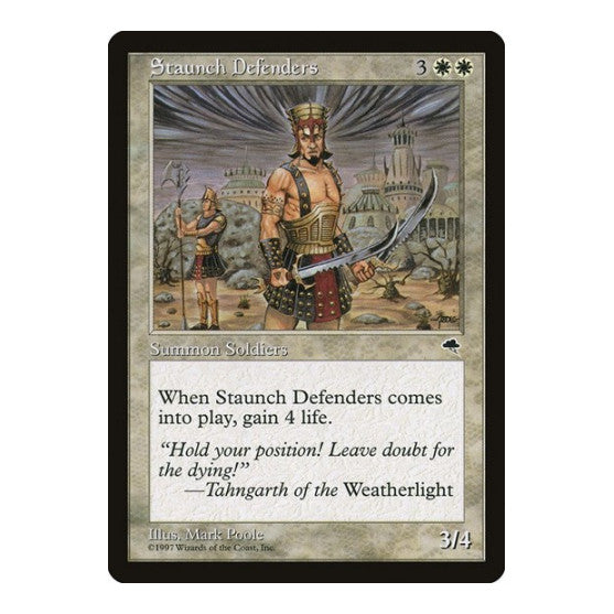 Staunch Defenders (TMP) #49 Uncommon (Lightly Played) Tempest Magic: The Gathering: 1997