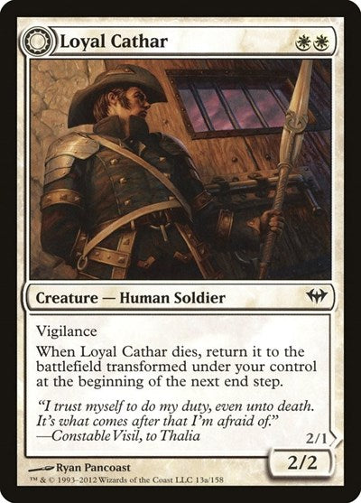 Loyal Cathar (DKA) #13 Common (Lightly Played) Dark Ascension Magic: 2012