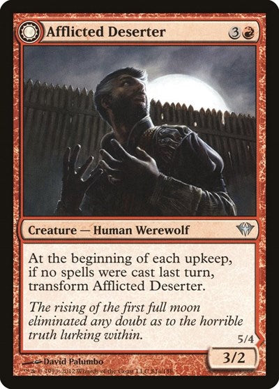 Afflicted Deserter (DKA) #81 Uncommon (Heavily Played) Dark Ascension Magic: The Gathering: 2012