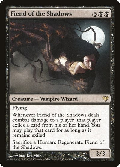 Fiend of the Shadows (DKA) #62 Rare (Near Mint) Dark Ascension Magic: 2012