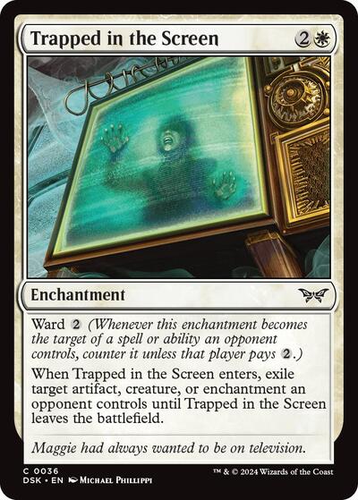 Trapped in the Screen (DSK) #36 Common (Lightly Played) Duskmourn: House of Horror Magic: 2024