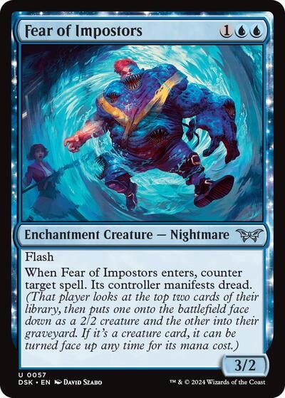 Fear of Impostors (DSK) #57 Uncommon (Lightly Played) Duskmourn: House of Horror Magic: The Gathering: 2024