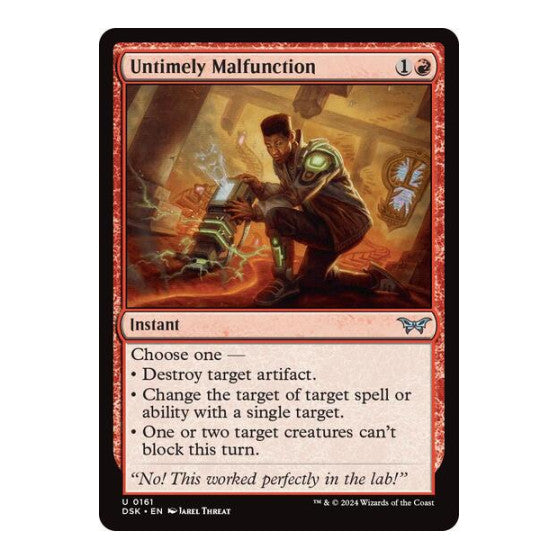 Untimely Malfunction (DSK) #161 Uncommon (Lightly Played) Duskmourn: House of Horror Magic: The Gathering: 2024