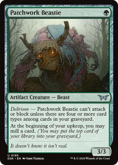 Patchwork Beastie (DSK) #195 Uncommon (Lightly Played) Duskmourn: House of Horror Magic: The Gathering: 2024