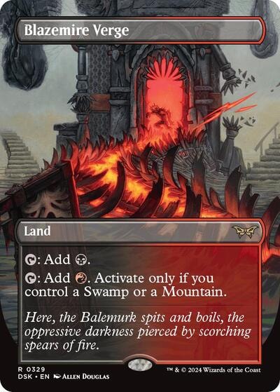 Blazemire Verge Borderless (DSK) #329 Rare (Near Mint) Duskmourn: House of Horror Magic: The Gathering: 2024