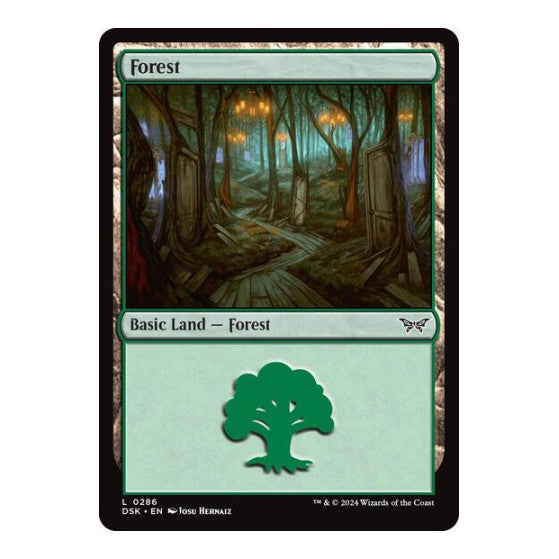 Forest 0286 (DSK) #286 Land (Foil Lightly Played) Duskmourn: House of Horror Magic: The Gathering: 2024