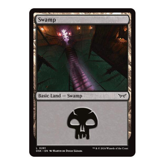 Swamp 0281 (DSK) #281 Land (Foil Lightly Played) Duskmourn: House of Horror Magic: The Gathering: 2024