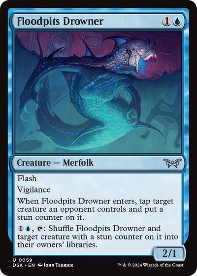 Floodpits Drowner (DSK) #59 Uncommon (Foil Near Mint) Duskmourn: House of Horror Magic: The Gathering: 2024