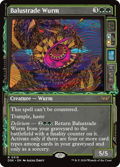 Balustrade Wurm Showcase (DSK) #319 Rare (Lightly Played) Duskmourn: House of Horror Magic: The Gathering: 2024