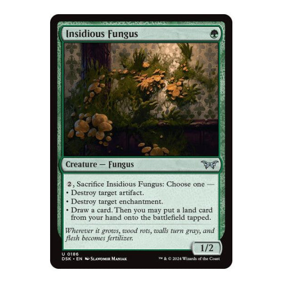 Insidious Fungus (DSK) #186 Uncommon (Lightly Played) Duskmourn: House of Horror Magic: The Gathering: 2024