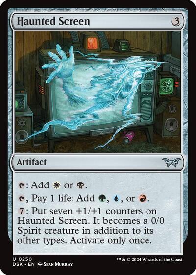 Haunted Screen (DSK) #250 Uncommon (Lightly Played) Duskmourn: House of Horror Magic: The Gathering: 2024