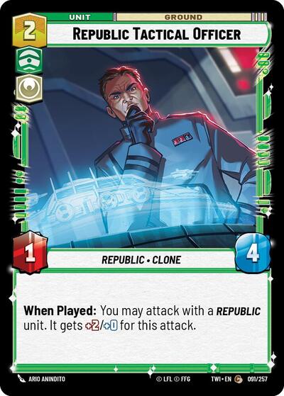 Republic Tactical Officer (TWI) #091/257 Common (Near Mint) Twilight of the Republic Star Wars: Unlimited: 2024