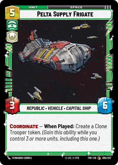 Pelta Supply Frigate (TWI) #095/257 Common (Near Mint) Twilight of the Republic Star Wars: Unlimited: 2024