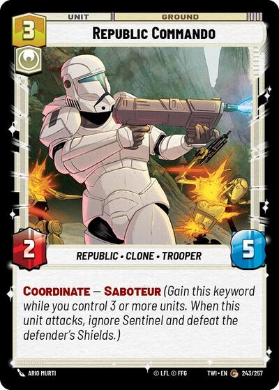 Republic Commando (TWI) #243/257 Common (Near Mint) Twilight of the Republic Star Wars: Unlimited: 2024