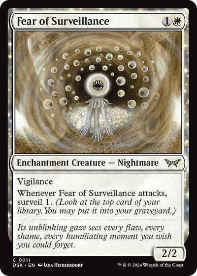 Fear of Surveillance (DSK) #11 Common (Lightly Played) Duskmourn: House of Horror Magic: 2024
