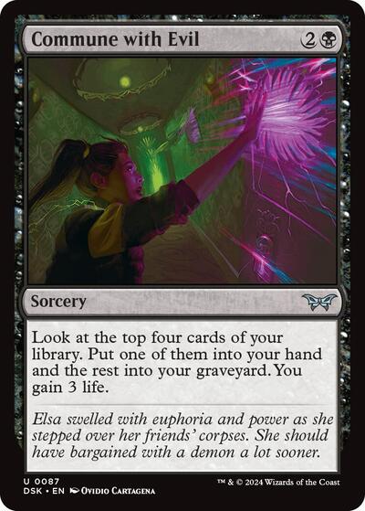 Commune with Evil (DSK) #87 Uncommon (Lightly Played) Duskmourn: House of Horror Magic: The Gathering: 2024
