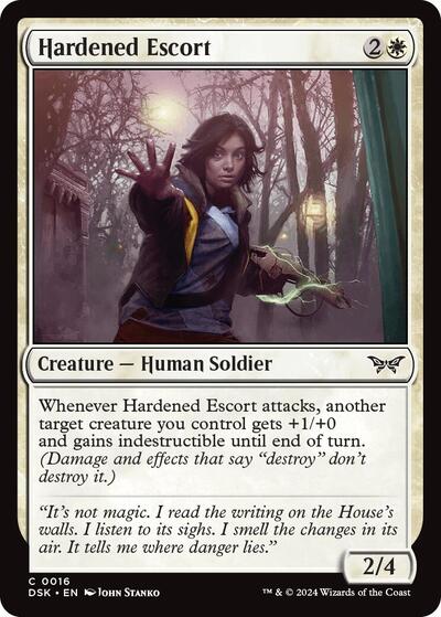 Hardened Escort (DSK) #16 Common (Lightly Played) Duskmourn: House of Horror Magic: 2024