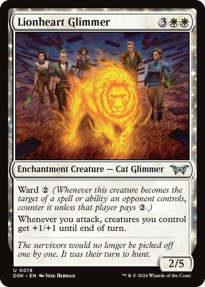 Lionheart Glimmer (DSK) #19 Uncommon (Lightly Played) Duskmourn: House of Horror Magic: The Gathering: 2024