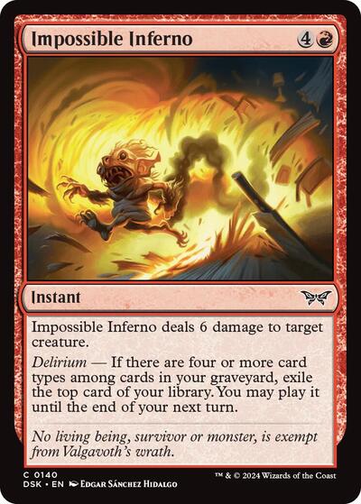 Impossible Inferno (DSK) #140 Common (Lightly Played) Duskmourn: House of Horror Magic: The Gathering: 2024