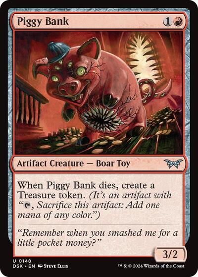 Piggy Bank (DSK) #148 Uncommon (Lightly Played) Duskmourn: House of Horror Magic: The Gathering: 2024