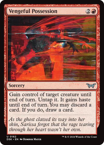 Vengeful Possession (DSK) #162 Uncommon (Lightly Played) Duskmourn: House of Horror Magic: The Gathering: 2024