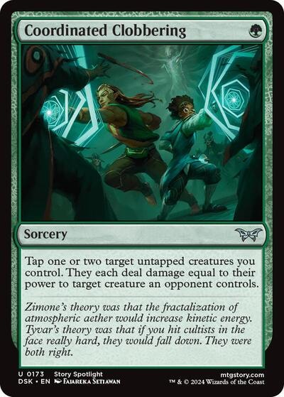Coordinated Clobbering (DSK) #173 Uncommon (Lightly Played) Duskmourn: House of Horror Magic: The Gathering: 2024