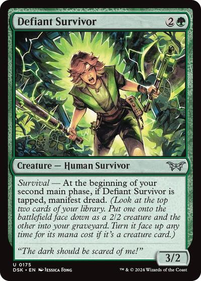 Defiant Survivor (DSK) #175 Uncommon (Lightly Played) Duskmourn: House of Horror Magic: The Gathering: 2024