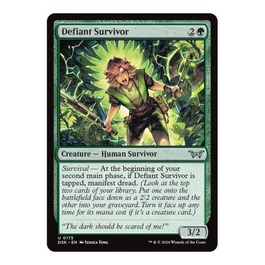 Defiant Survivor (DSK) #175 Uncommon (Lightly Played) Duskmourn: House of Horror Magic: The Gathering: 2024