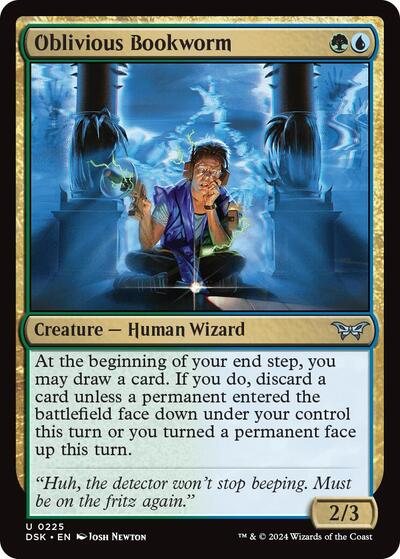 Oblivious Bookworm 0225 (DSK) #225 Uncommon (Lightly Played) Duskmourn: House of Horror Magic: The Gathering: 2024
