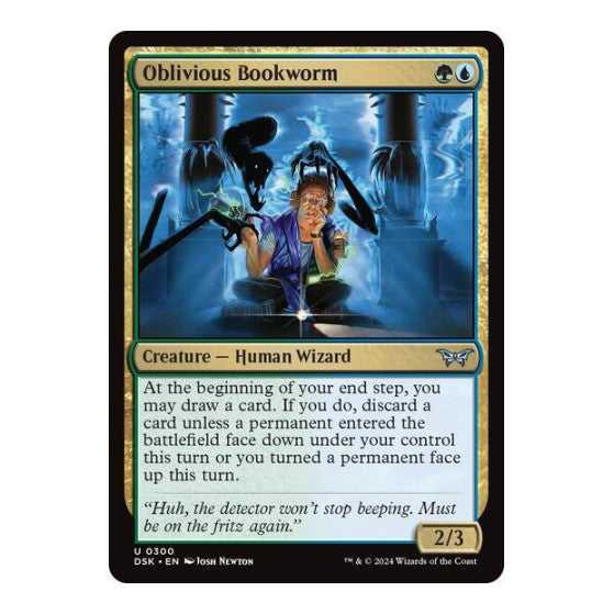 Oblivious Bookworm 0300 (DSK) #300 Uncommon (Lightly Played) Duskmourn: House of Horror Magic: The Gathering: 2024
