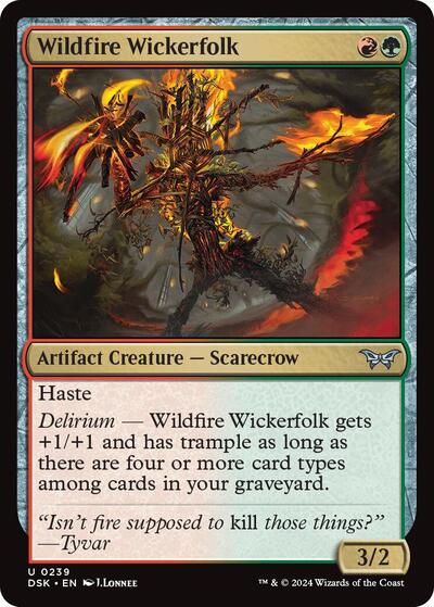 Wildfire Wickerfolk (DSK) #239 Uncommon (Near Mint) Duskmourn: House of Horror Magic: The Gathering: 2024