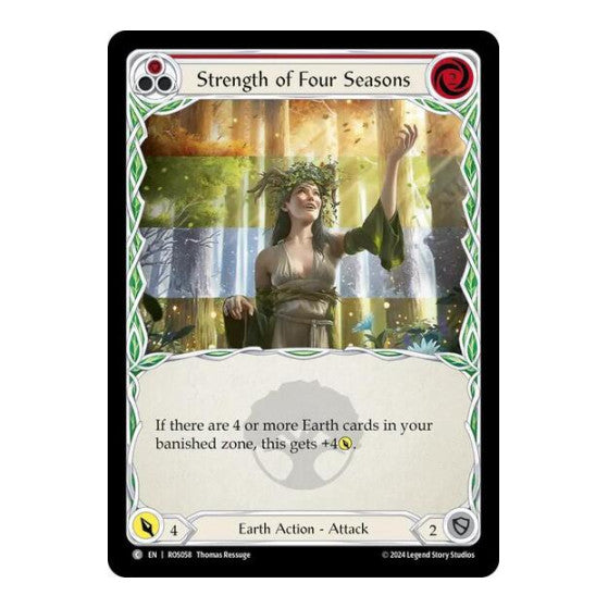 Strength of Four Seasons (Red) (ROS) #ROS058 Common (Rainbow Foil Lightly Played) Rosetta Flesh and Blood TCG: 2024