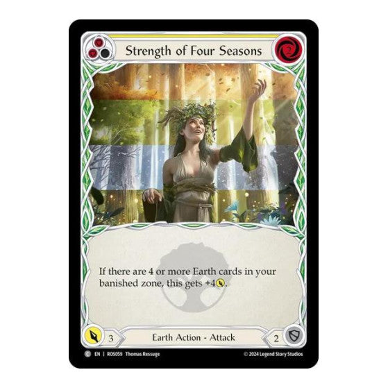 Strength of Four Seasons (Yellow) (ROS) #ROS059 Common (Rainbow Foil Near Mint) Rosetta Flesh and Blood TCG: 2024