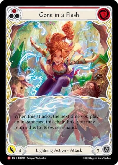 Gone in a Flash (Extended Art) (ROS) #ROS076 Majestic (Rainbow Foil Lightly Played) Rosetta Flesh and Blood TCG: 2024