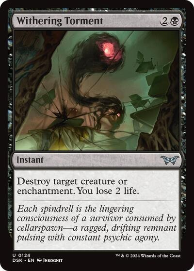 Withering Torment (DSK) #124 Uncommon (Lightly Played) Duskmourn: House of Horror Magic: The Gathering: 2024