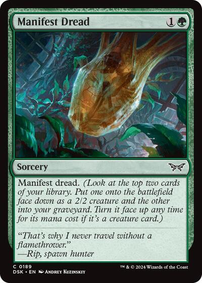 Manifest Dread (DSK) #189 Common (Near Mint) Duskmourn: House of Horror Magic: The Gathering: 2024
