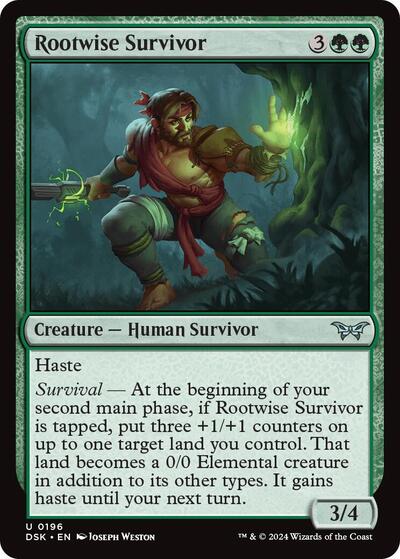 Rootwise Survivor (DSK) #196 Uncommon Duskmourn: House of Horror Magic: The Gathering: 2024
