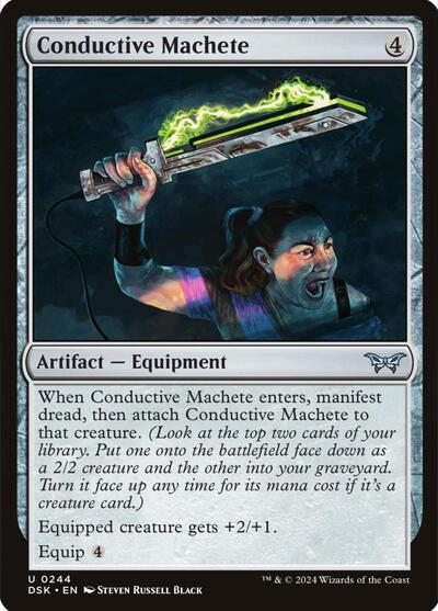 Conductive Machete (DSK) #244 Uncommon Duskmourn: House of Horror Magic: The Gathering: 2024