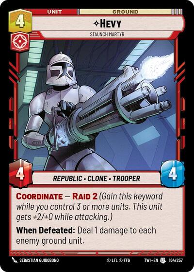 Hevy Staunch Martyr (TWI) #164/257 Uncommon (Near Mint) Twilight of the Republic Star Wars: Unlimited: 2024