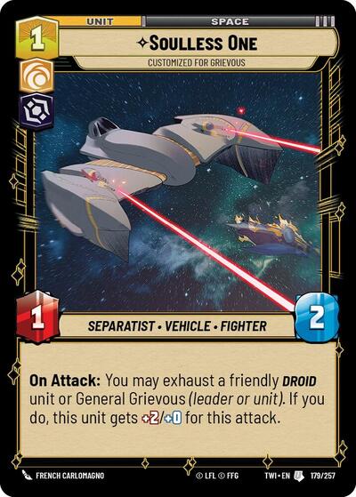 Soulless One Customized for Grievous (TWI) #179/257 Uncommon (Near Mint) Twilight of the Republic Star Wars: Unlimited: 2024