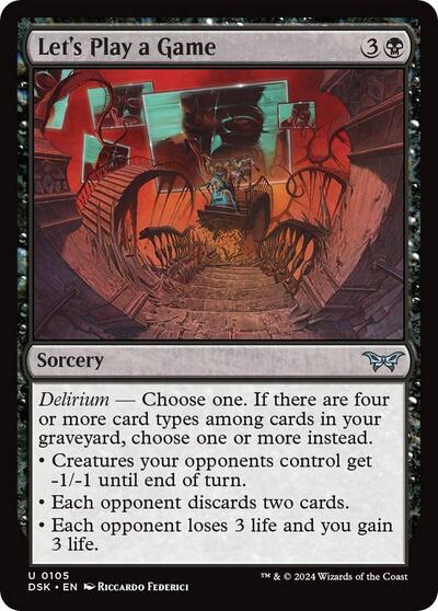 Lets Play a Game (DSK) #105 Uncommon (Lightly Played) Duskmourn: House of Horror Magic: The Gathering: 2024