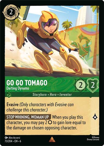 Go Go Tomago Darting Dynamo (6) #73/204 Rare (Near Mint) Azurite Sea Disney Lorcana: 2024