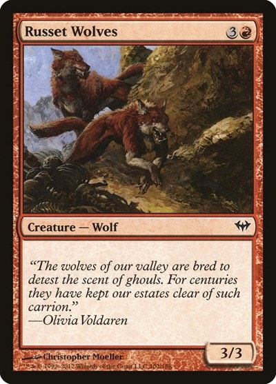 Russet Wolves (DKA) #102 Common (Moderately Played) Dark Ascension Magic: The Gathering: 2012