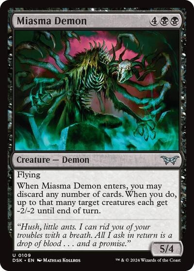 Miasma Demon (DSK) #109 Uncommon Duskmourn: House of Horror Magic: The Gathering: 2024
