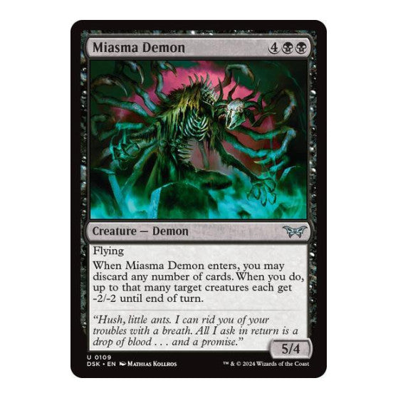 Miasma Demon (DSK) #109 Uncommon Duskmourn: House of Horror Magic: The Gathering: 2024