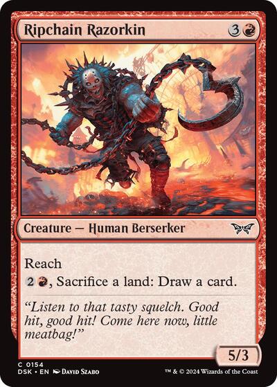 Ripchain Razorkin (DSK) #154 Common (Foil Lightly Played) Duskmourn: House of Horror Magic: 2024