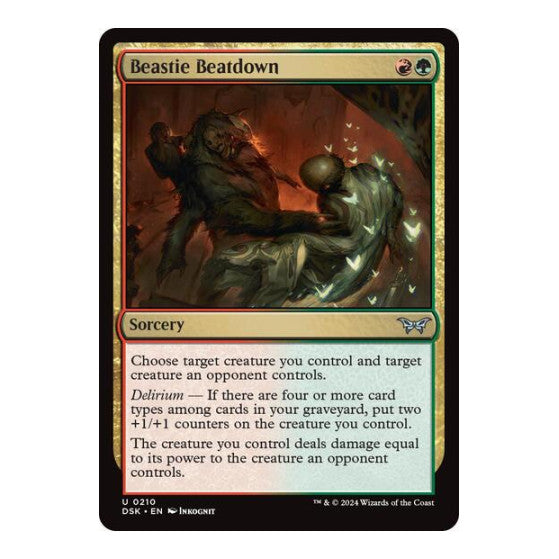 Beastie Beatdown (DSK) #210 Uncommon (Lightly Played) Duskmourn: House of Horror Magic: The Gathering: 2024